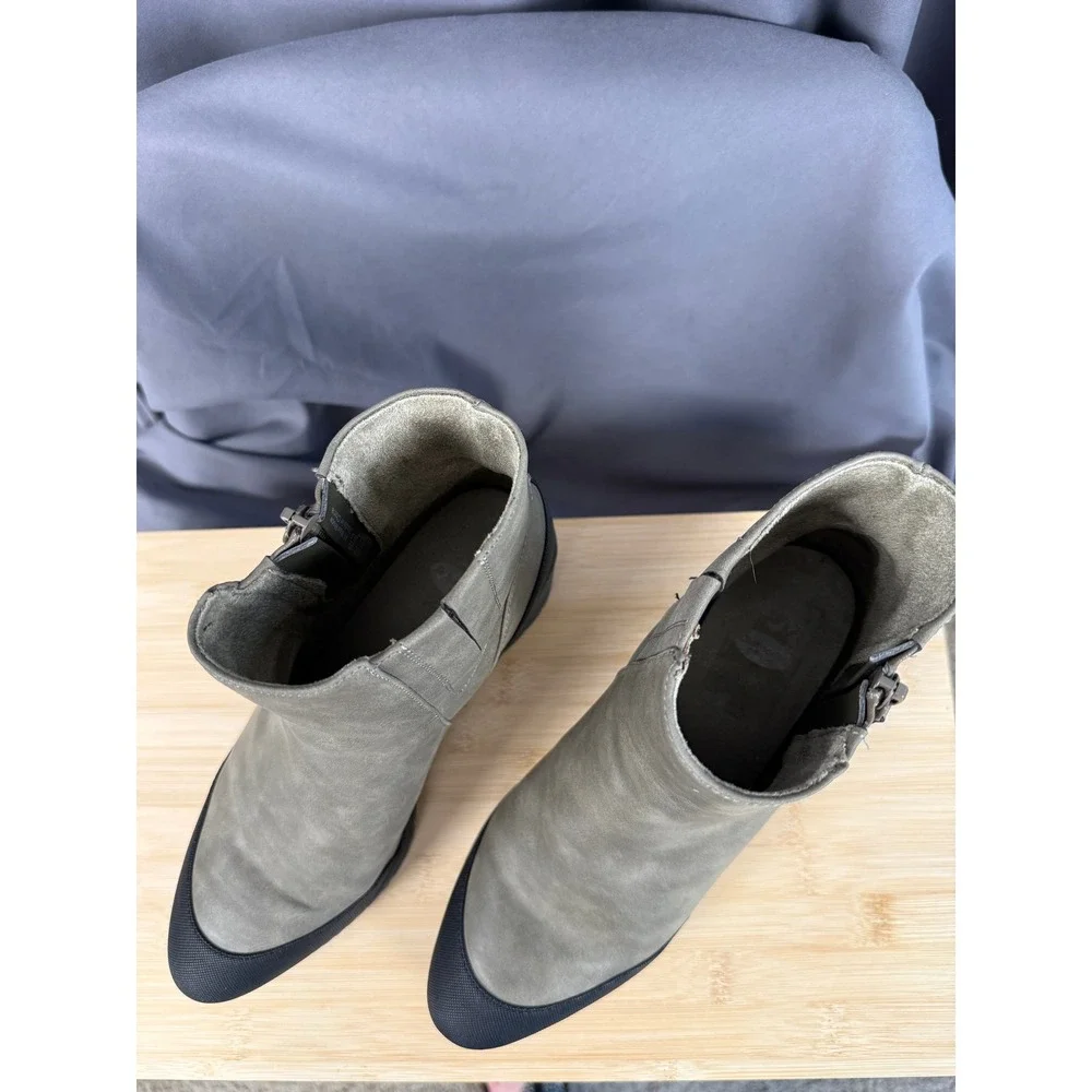 Dr. Scholl's Ankle Boots Olive Green 8.5 M Level Best Block Heel Utility Bootie